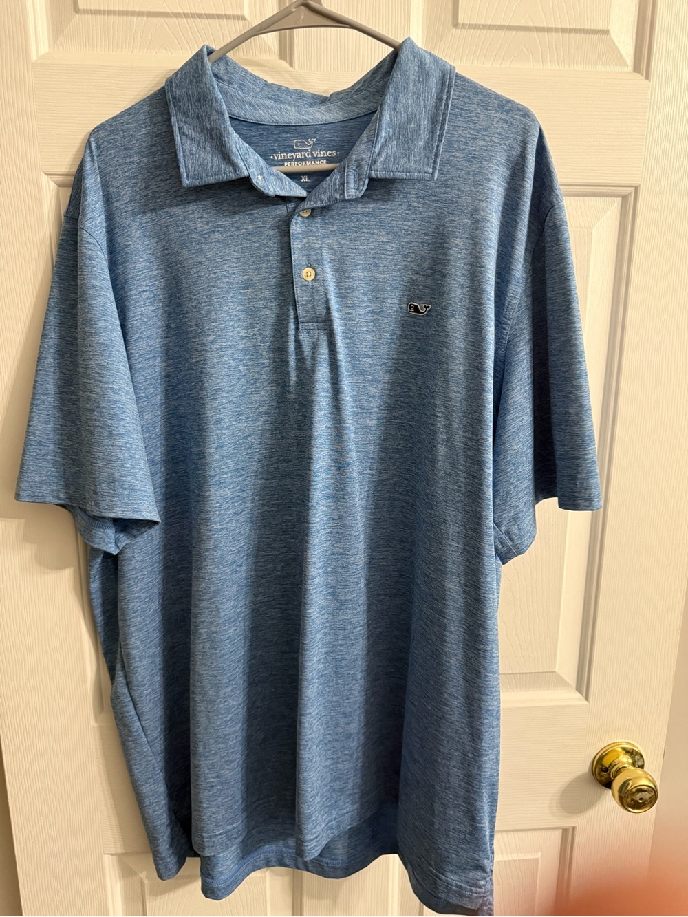 Vineyard Vines Heathered Light Blue Performance Polo XL